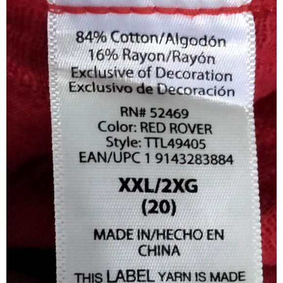 Time And Tru Womens Red Rover Bell Sleeve Peasant Top Square Neck Top Size XXL - Picture 6 of 6